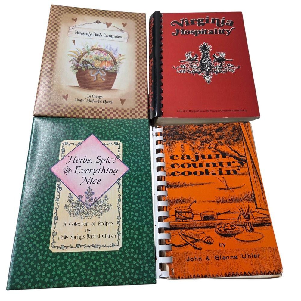 Vintage Southern Cookbook Lot of 4 Church & Community Recipes Country Cooking